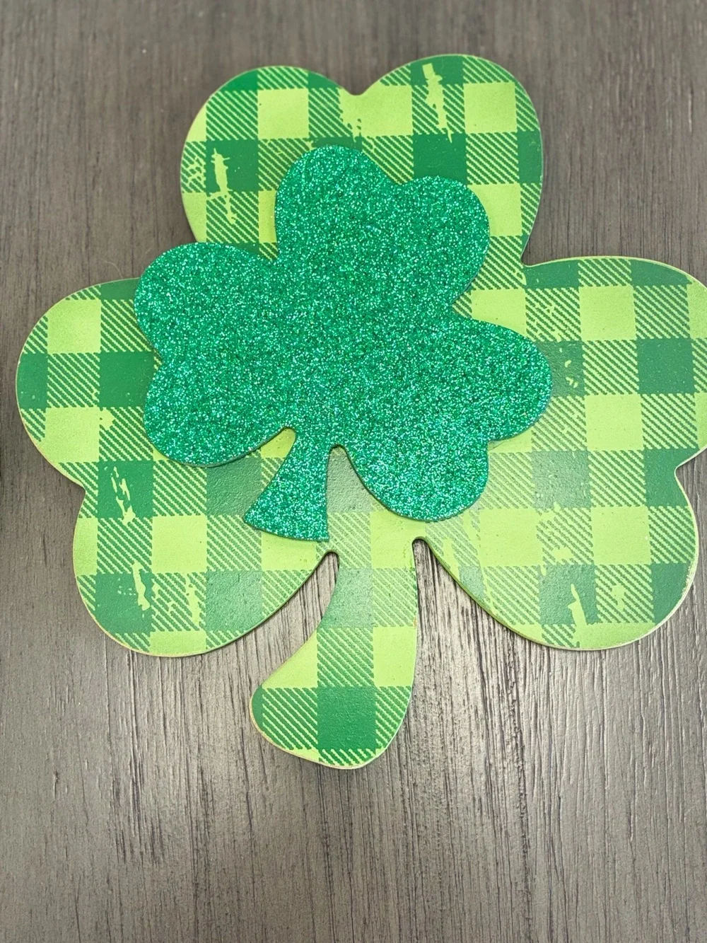 Assorted St. Patrick's Green Shamrock Welcome Sign and home decoration accents